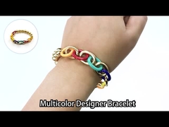 Lover'S Stainless Steel Men Bracelet Elastic Rope Yellow Gold Inner Diameter 7.5cm