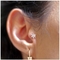 स्पष्ट रत्न कान उपास्थि झुमके सोने के फूल कान भेदी आभूषण 18G