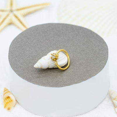 भारतीय गोल्ड स्टार आकार की नाक की अंगूठी डिजाइन महिला नाक भेदी 18G 8mm