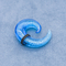 एक्रिलिक सामग्री कान प्लग सुरंग चमड़े हुप्स के साथ सर्पिल चमकदार नीला रंग